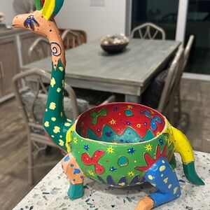Colorful Handcrafted Giraffe Bowl